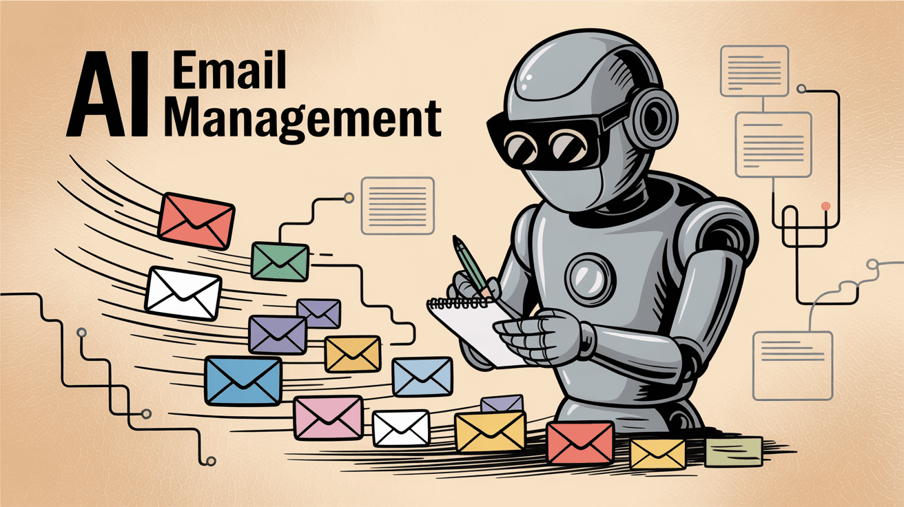 An illustration representing AI Email Management
